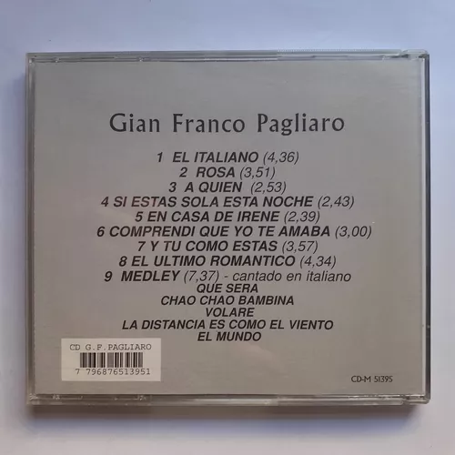 Cd Original - Gian Franco Pagliaro (el Italiano) en venta en Córdoba ...