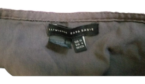 Duo Falda Corta Zara Basic Gris + Blusa Express Con Encaje (Usado)