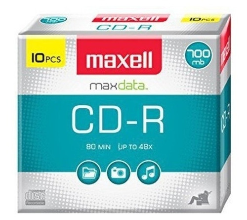 Maxell Max648210  Cd Recordable Media Cd R 40x 700 Mb