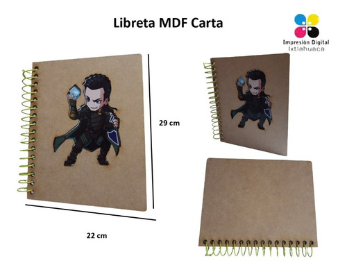 Paquete De 10 Libretas Mdf Carta 29x22 Cm