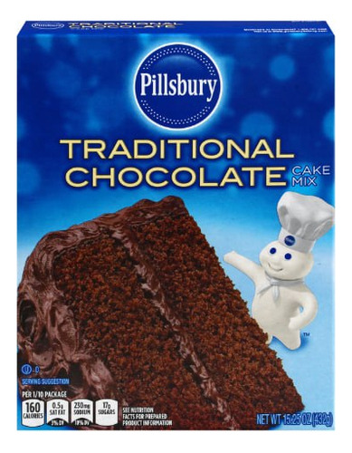 Pillsbury Pastel De Chocolate Tradicional, 15.25-oz. 12 Caja