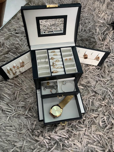Imagen 4 de 9 de Estuche Organizador Joyas Joyero Alhajero Anillos Aretes