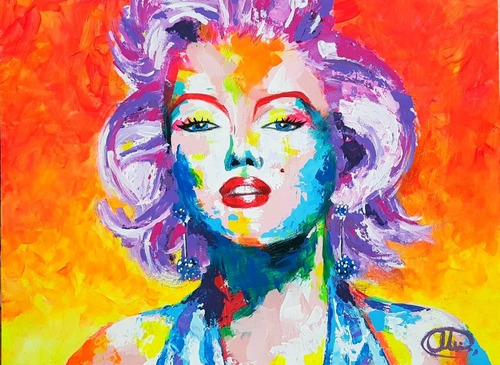 Pintura Hecha A Mano, En Acrílico Marilyn Monroe 80x60cm 