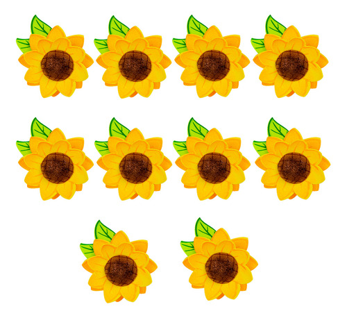 10 Figuras De Fomi Flores Girasol Dobles 10 Cm