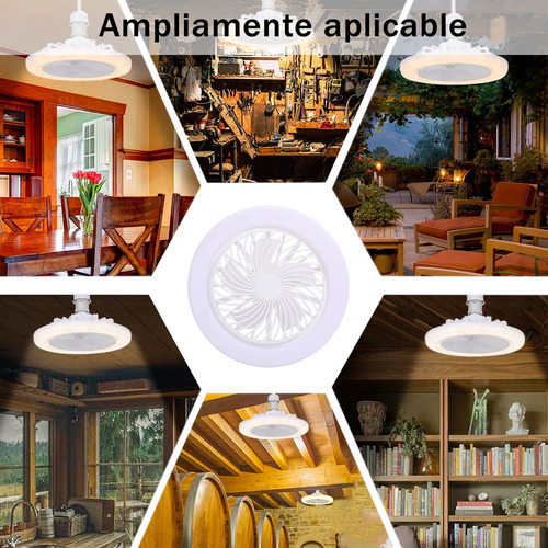 Lámpara Ventilador De Techo Con Control Remoto CM-TOP Dimmable Luz Led Color Blanco