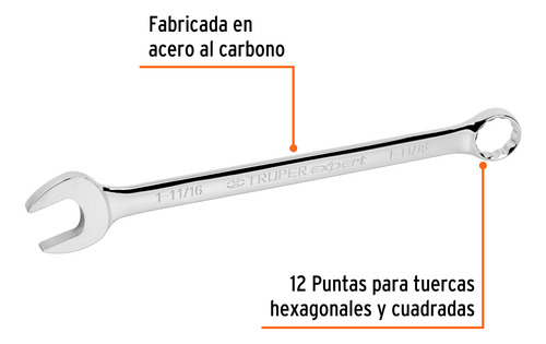 Llave Combinada, Extralarga, 1-11/16' X 550 Mm Truper 15632