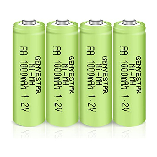 Batería Recargable Aa Nimh 1.2v Doble De 1000mah 4 Paq...