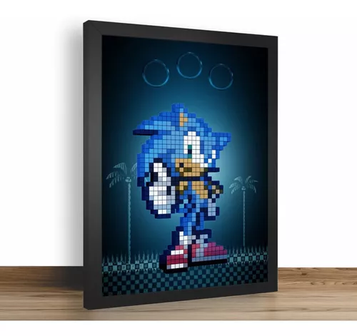 Quadro e poster Sonic e Super Sonic pixel - Quadrorama