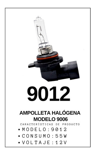 Ampolleta Bombilla Halógena 9012 12v 55w