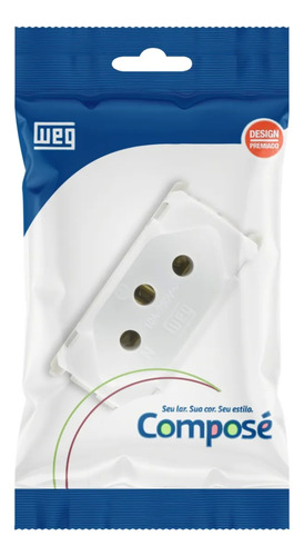 Kit 5 Conjunto Tomada 10a 250v C/placa Weg Composé Branco