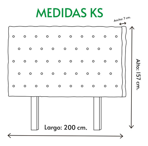 Imagen 7 de 7 de Cabecera King Size Capitonada Economica Msi Envio Gratis