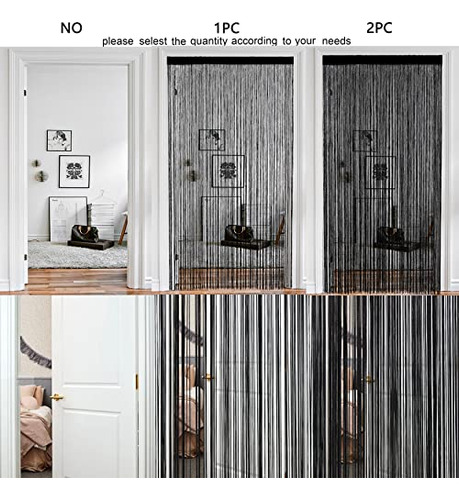 Cortinas Para Puerta Con Flecos Densos Para Dormitorio