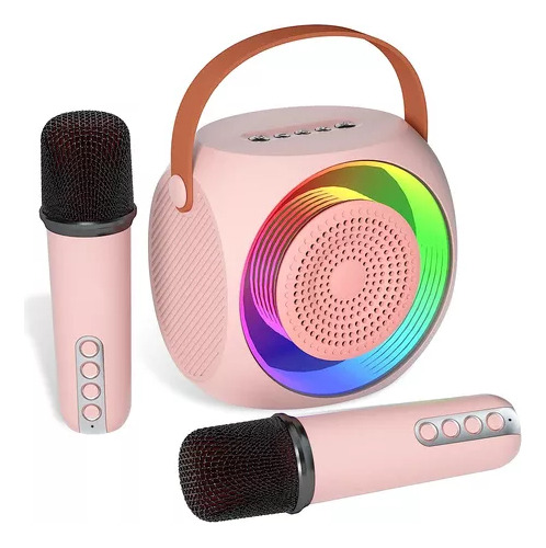 Mini Máquina De Karaoke Con 2 Micrófonos Para Niños Blueto