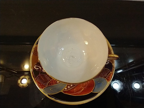 Imagen 6 de 10 de Antigua Taza De Té Y Plato Porcelana Japonesa Satsuma Geisha