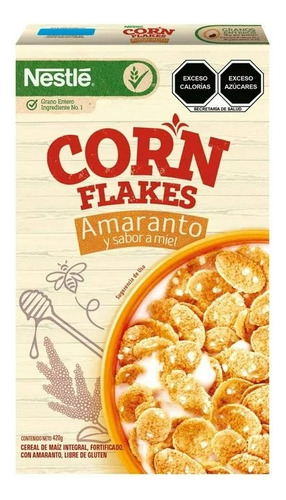 4 Pza Cereal De Maíz Corn Flakes Amaranto Y Sabor A Miel 420