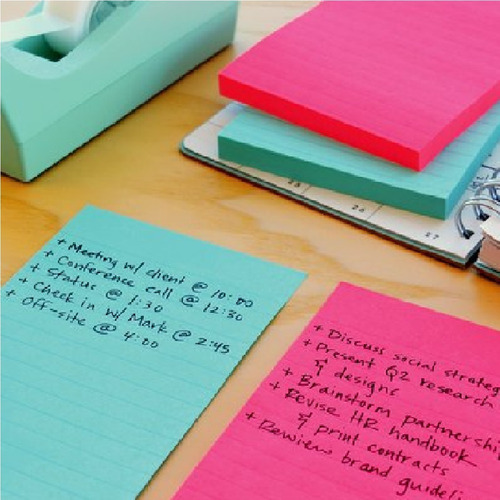 Imagen 3 de 5 de Notas Adhesivas 3m Post-it Fluo Rayada 180 Hjs 101x152mm