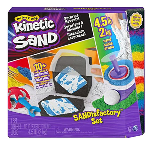 Kinetic Sand, Juego De Sandisfactory, 4.5 Lbs De Color Y Bla