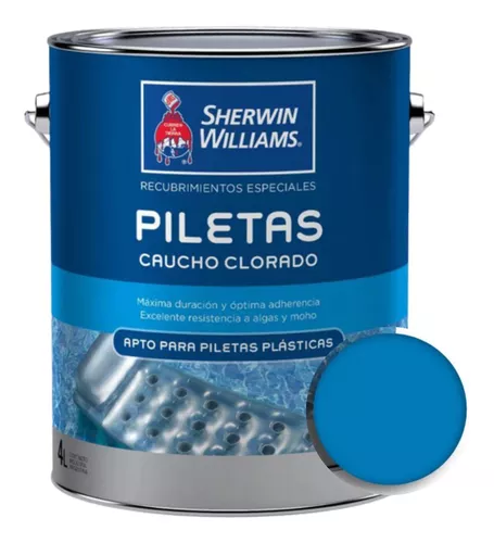 Pintura Para Piletas De Fibra Sherwin Caucho 4 Lts Azul