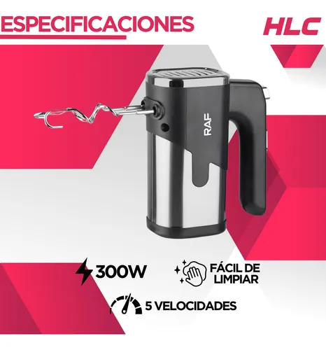Batidora De Mano Negra 300w -hlc Home R.6630 220V 60 hz