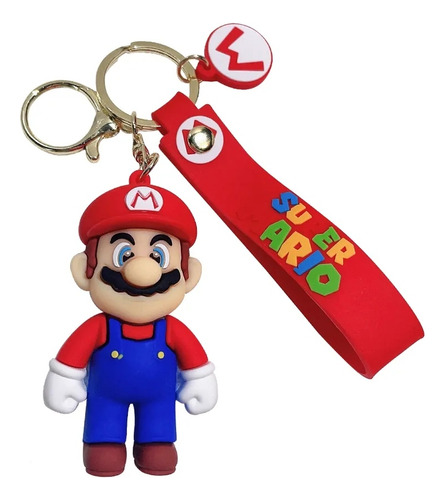 Llavero Mario Bros Silicona, Con Colgante