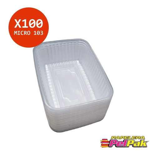 Imagen 1 de 5 de Bandeja Plastica Descartable 103 Delivery Microondas X 100