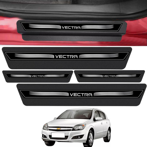 Kit 8 Peças Adesivo Soleira Porta Vectra Sedan Hatch - Preto