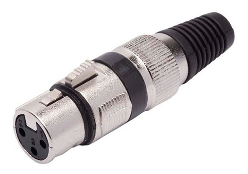 Plug Conector Xlr Cannon Femea Corpo Metalico Cinturinha