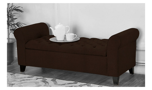 Mueble Divan Dinasty Suede Chocolate 1pz Con Madera De Pino