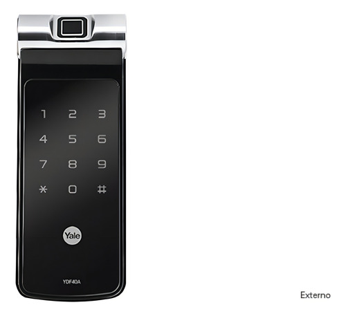 Yale Ydf 40a Bp Preto Onix Preto/cromado Fechadura Digital Biométria