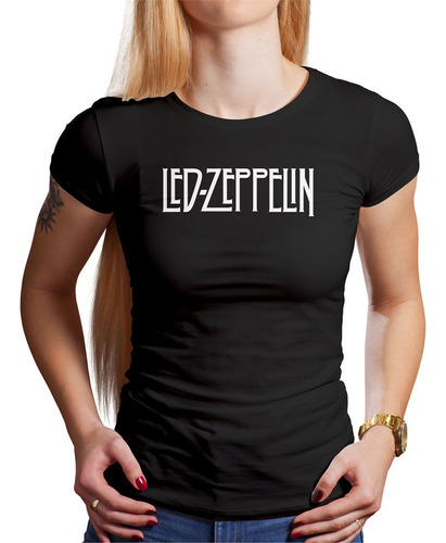 Polo Dama Led Zeppelin Text (d0569 Boleto.store)