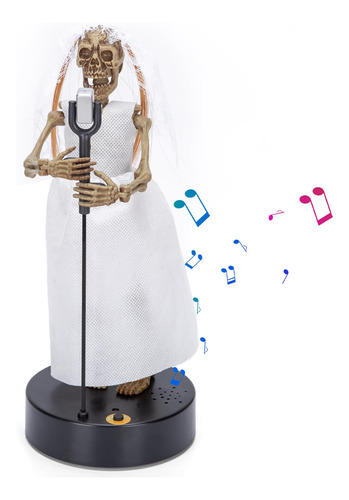 Esqueleto Animado Cantante De Novia De 11 Pulgadas, Decoraci