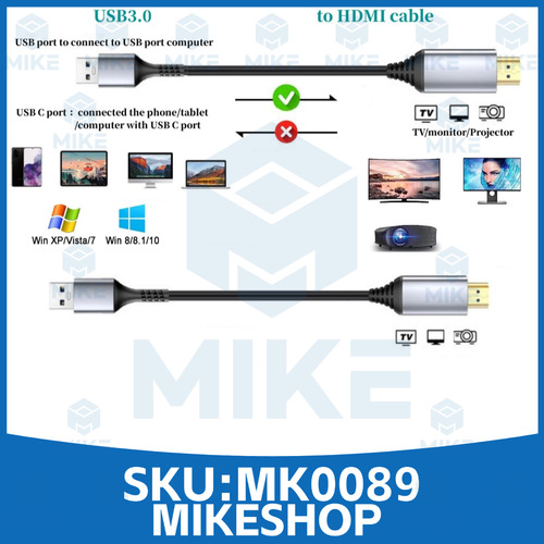 Cable Adaptador Conversor Usb 3.0 A Hdmi Full Hd 1080p/ Mike