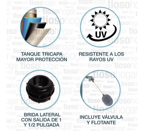 Tanque Agua Eternit Tricapa 1000 Litros Completo + Envio