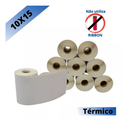 Kit 4 Rolos Etiqueta 10x15 + 4 Ribbons Jumbo Mercado Envios