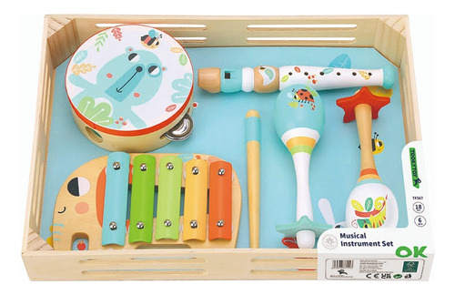 Set De Instrumentos Musicales Para Niños Tooky Toy Madera