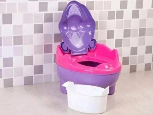Imagem 2 de 2 de Penico Troninho Musical Infantil 2x1 Urso Rosa Bebê