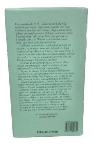 Livro - O Nome Da Rosa - Umberto Eco