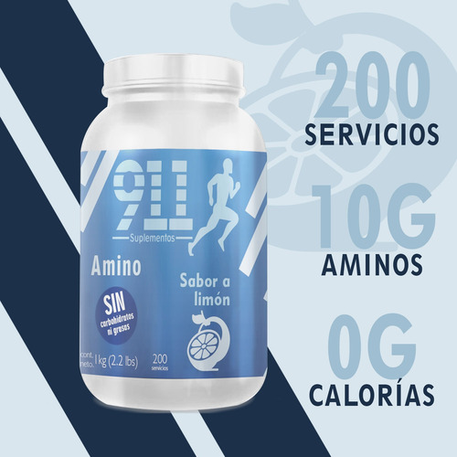 Aminoácidos 911 Suplements 1 Kg Varios Sabores 100 Servis Limón