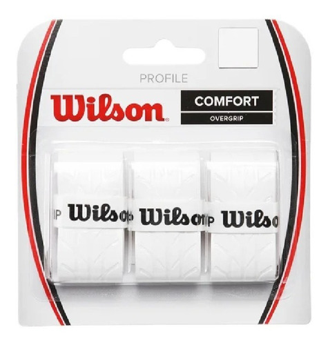 Wilson Profile Comfort Overgrip, 3 unidades, color blanco