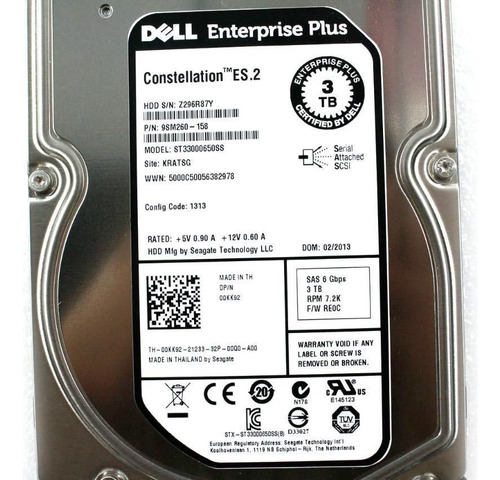 Dell 0kk92 Equallogic 3tb Nl Sas 3.5