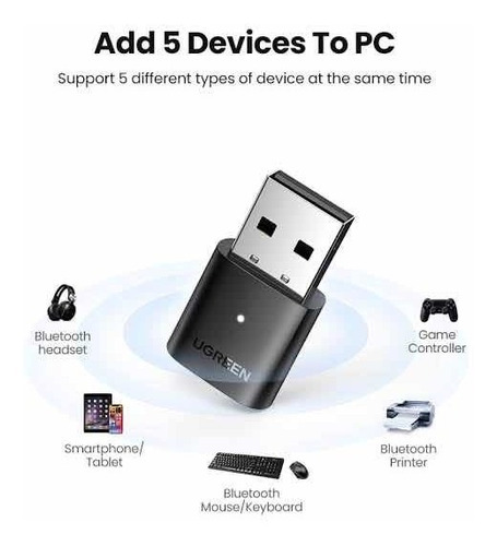 Imagen 2 de 4 de Adaptador Usb Bluetooth 5.0 Ugreen