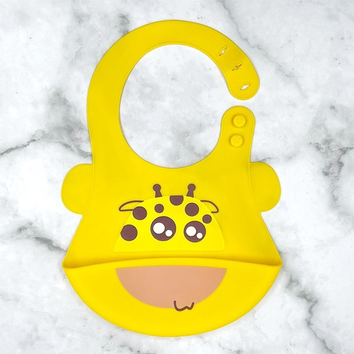 Imagen 3 de 3 de Babero Silicona Bebe Impermeable Baberos Niños Con Bolsillo