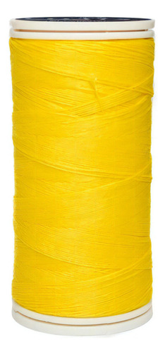 Caja 12 Pzas Hilo Coats Poliéster Liso 3 Cabos Fibra Corta Color T6980-4931 Amarillo Solar