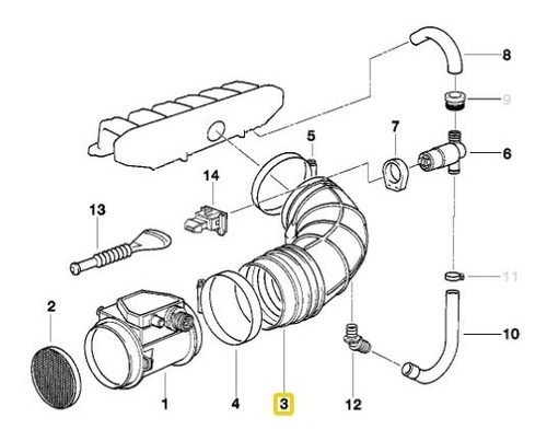 Ducto / Fuelle Multiple Admision Bmw 738757 E36 325i