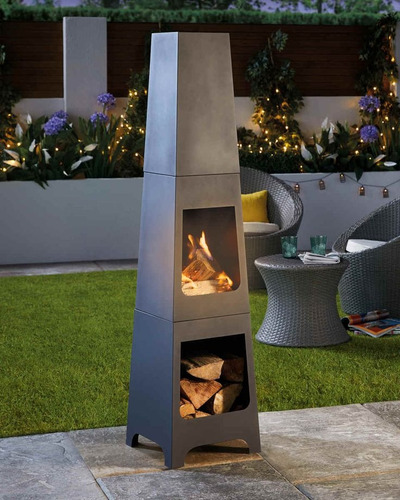 Chimenea Estufa Exterior Brasero A Leña Y Carbón