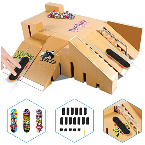 Hailey&amp;elijah Fingerboard Skate Park Kit, Skateboar...