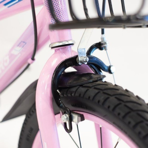 Imagen 6 de 10 de Bicicleta Infantil Con Canasto Rodado 16 Color Rosa