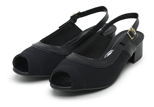 peep toe preto confortavel