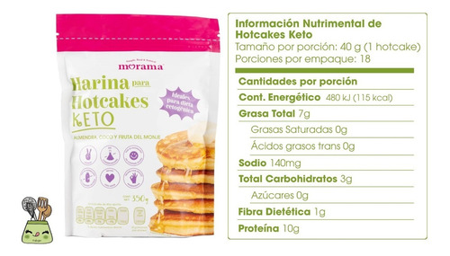 Imagen 2 de 8 de Harina Hot Cakes Morama Sin Gluten Dieta Keto -fralugio
