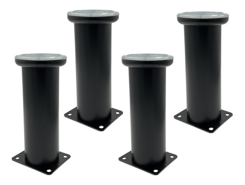 Pata Sofá Muebles Sillón 18cm Acero Negro Cilindro 4 Piezas